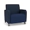 Lesro Siena Wide Guest Chair w/ Front Casters, Walnut Legs, RF Bluebry Back, MD Ink Seat, RF Blueberry Panels SN1201 - alternate 1
